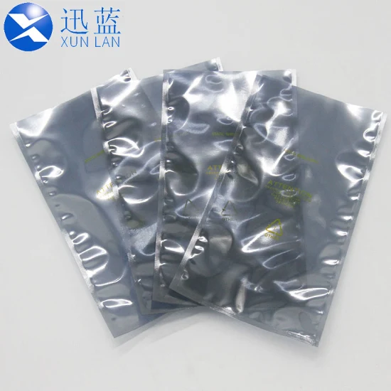 Material de embalaje de encargo antiestático del bolso del ESD del vacío de la cremallera que protege